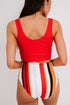 Square Neck Sleeveless Print Tankini Set